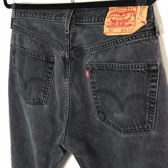 ***SOLD*** Black Levis 501 Dark High Waisted Jeans - Picture 6 of 7